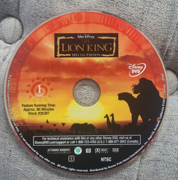 The Lion King Platinum Edition 2 Disc DVD with original inserts, 2003 Re-release - Picture 6 of 16